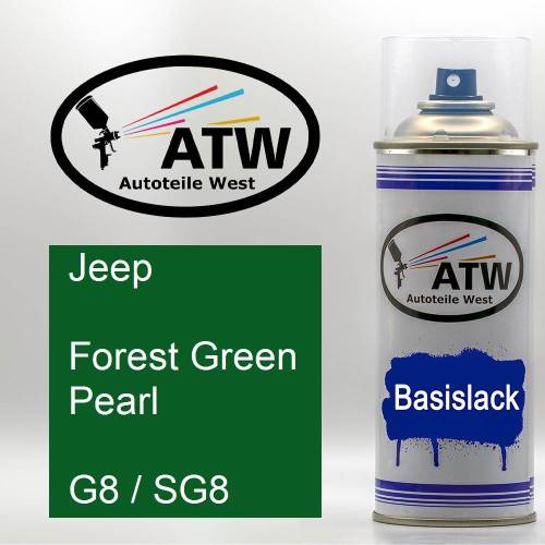 Jeep, Forest Green Pearl, G8 / SG8: 400ml Sprühdose, von ATW Autoteile West.